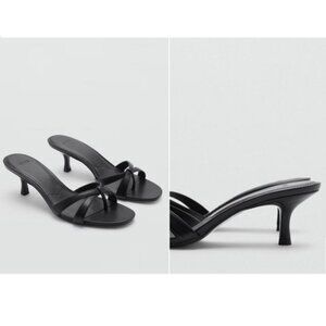 Mango Black Strappy Sandals